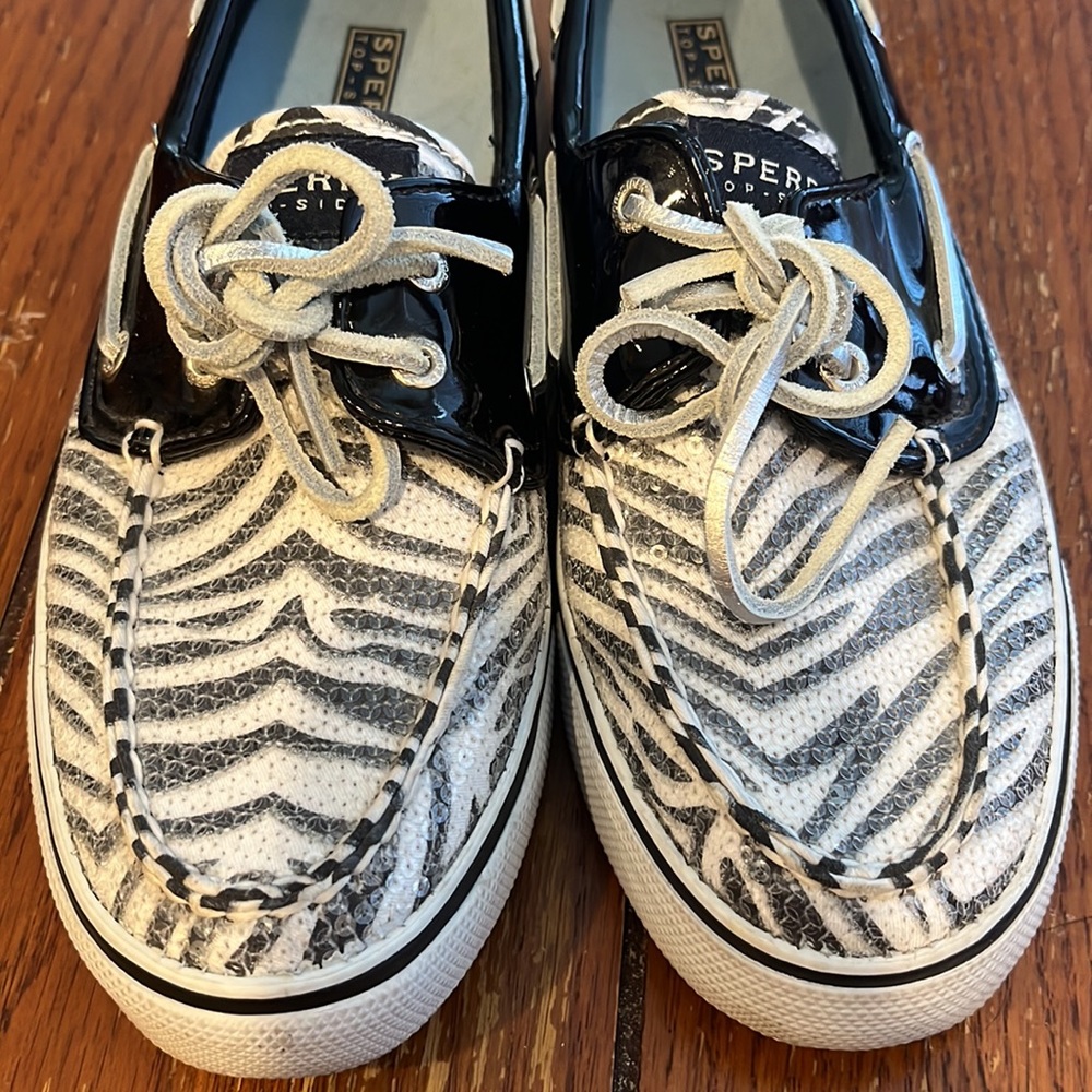 Sperry Top-Sider Sequins Zebra Print 7.5 - image 4